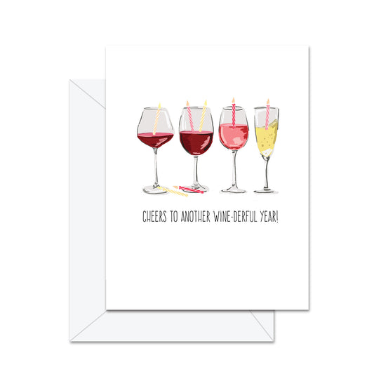 Cheers To Another Wine-derful Year! - Greeting Card