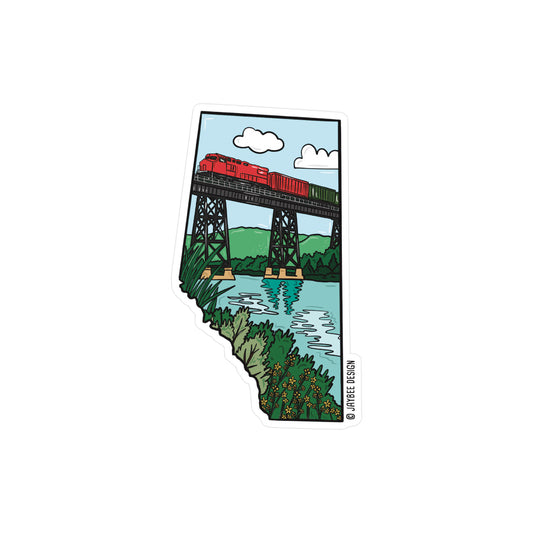 Alberta W/ Train Vinyl Sticker