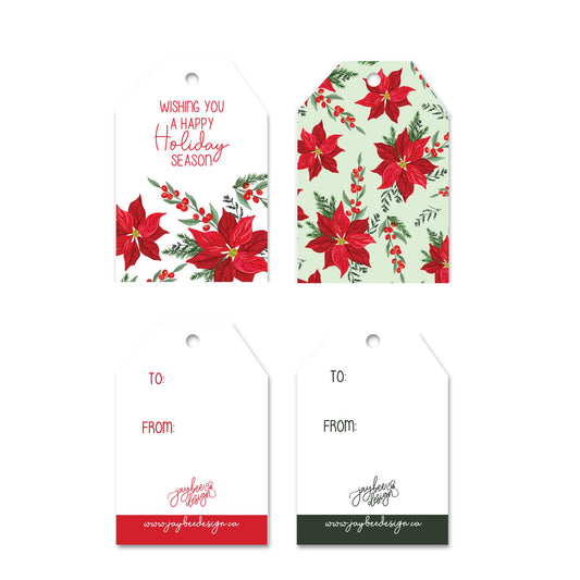 Holiday Floral Gift Tags - 6 pk