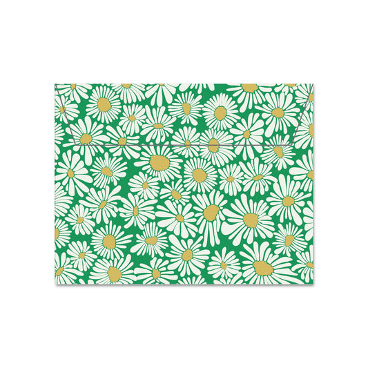 Green Daisies Pattern Envelope - 5 Pack