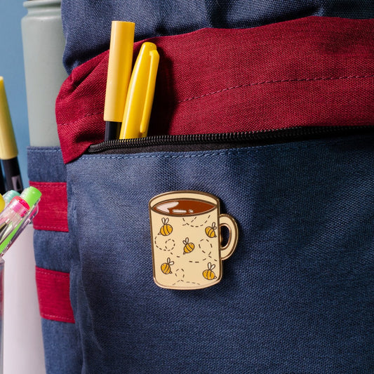 Big Bee-tha Cup Of Joe Enamel Pin