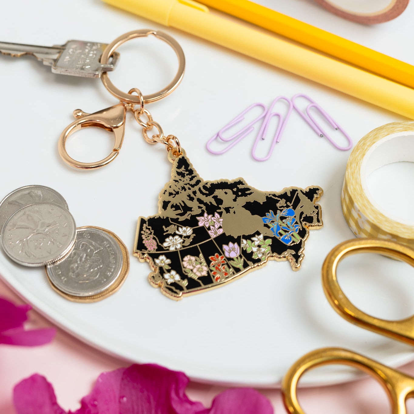 Canada Floral Keychain