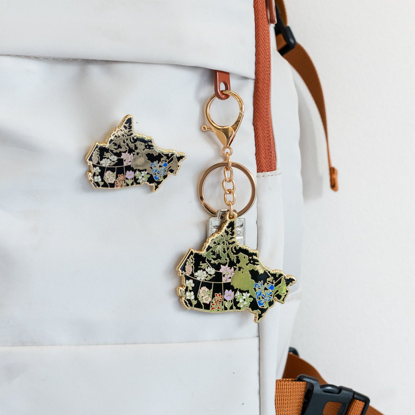 Canada Floral Keychain