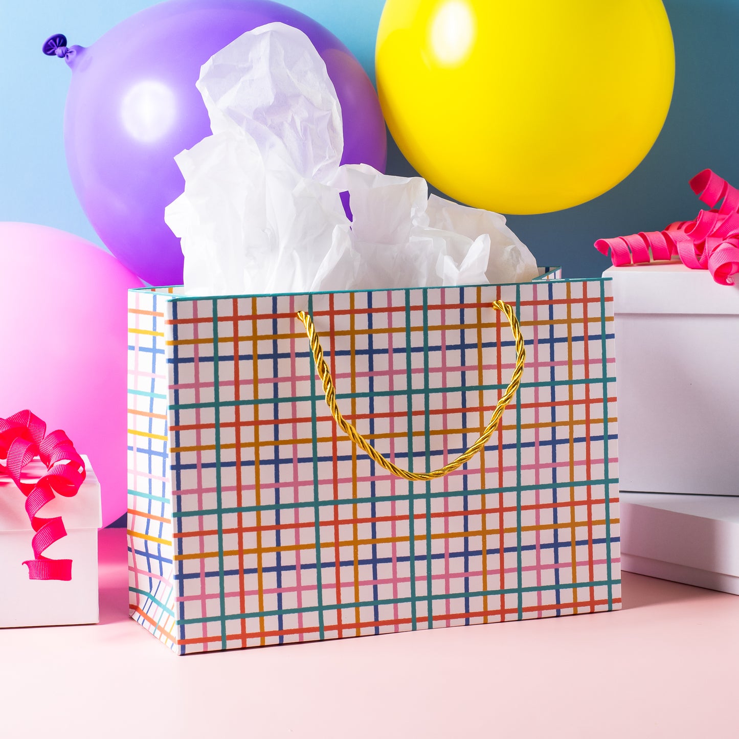 Prismatic Striped Pattern Gift Bag
