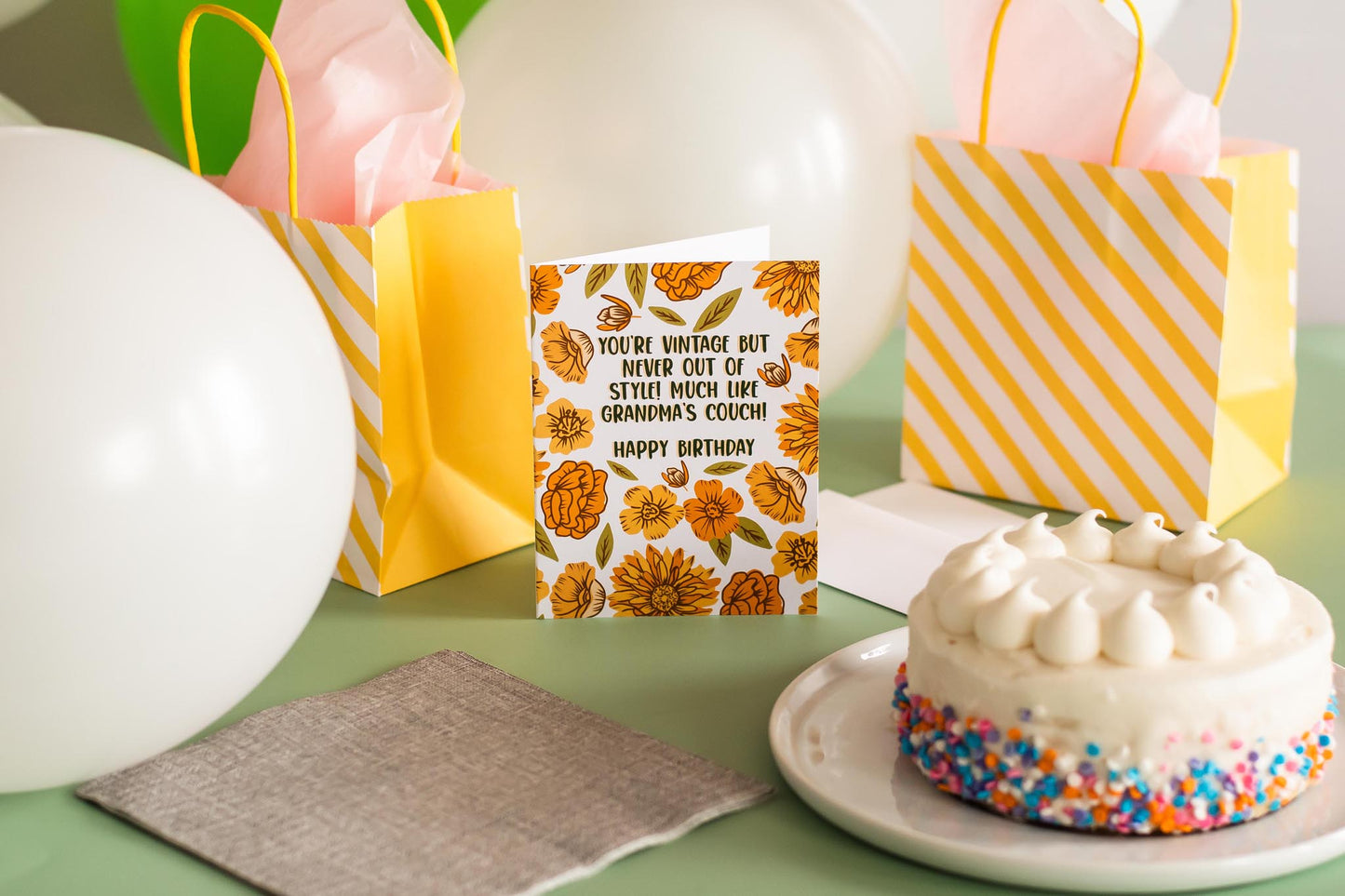 You're Vintage But Never Out Of Style Much Like Grandma's Couch! Happy Birthday!- Greeting Card
