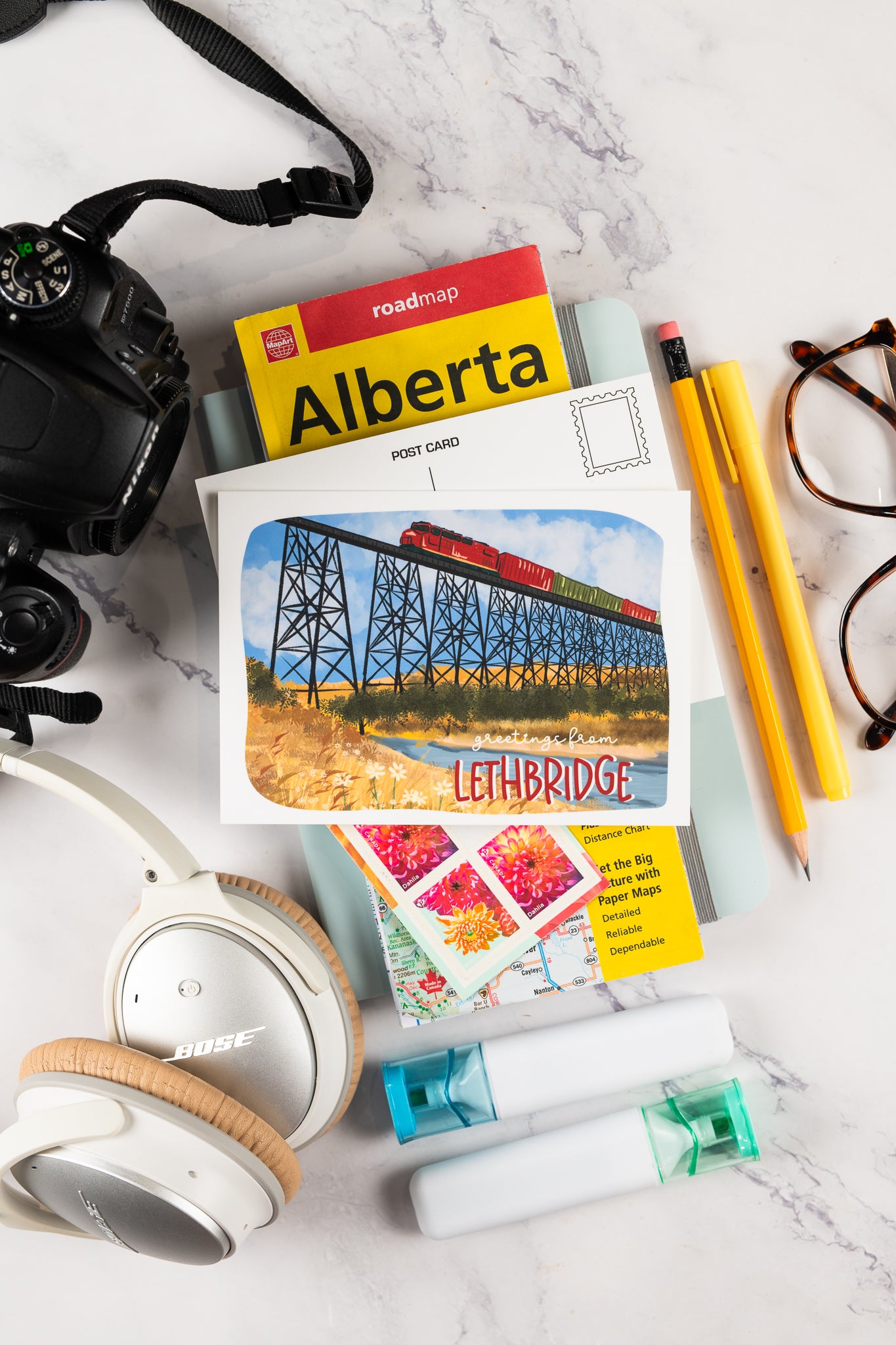Greetings From Lethbridge (Train Bridge) Postcard