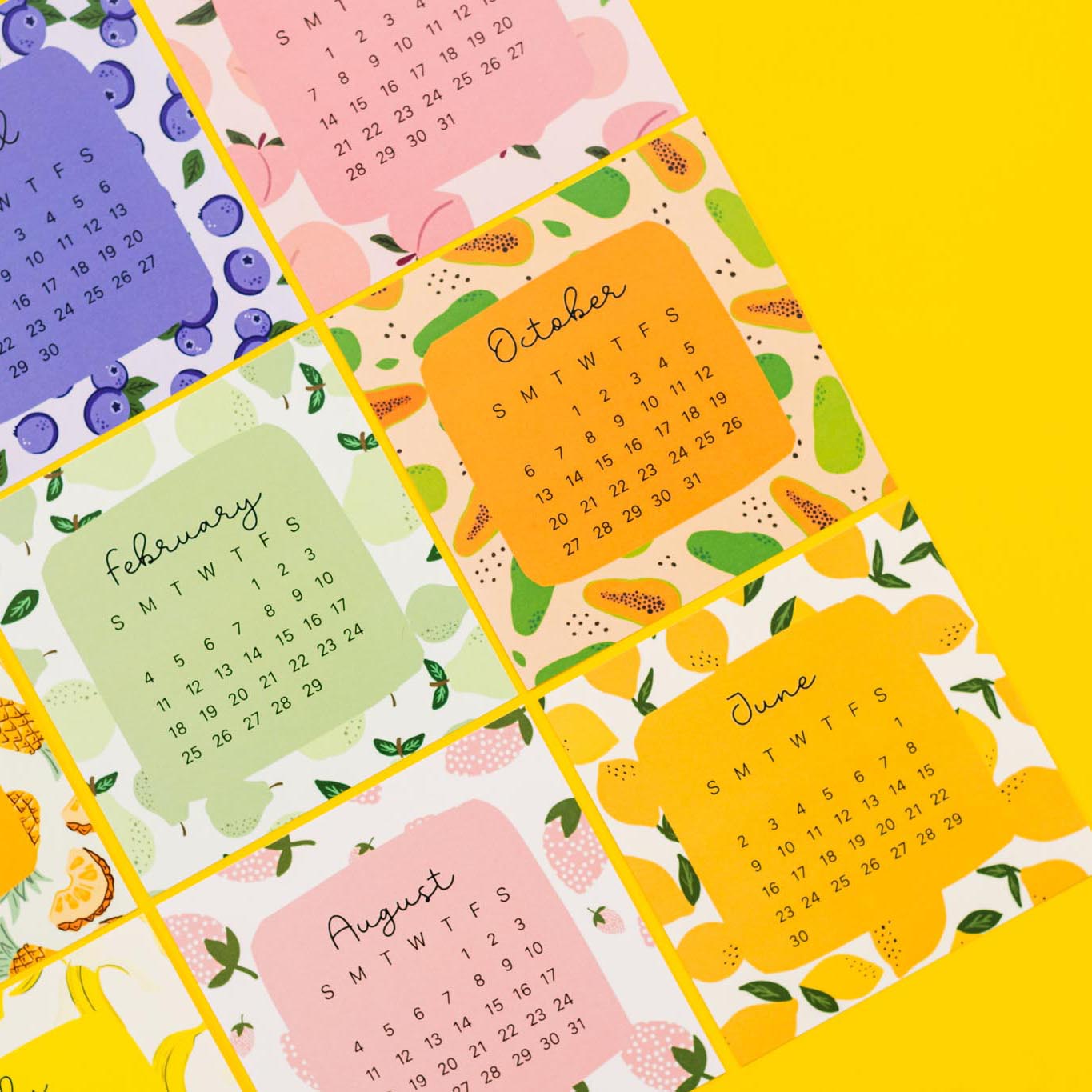 Square Fruit Basket 2024 Desktop Calendar