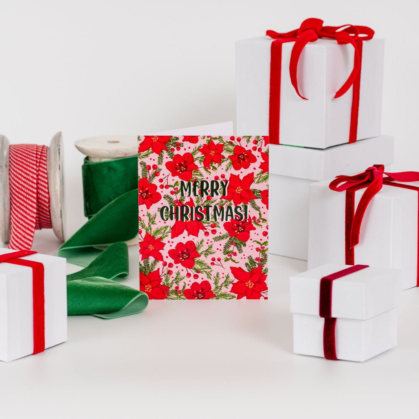 Merry Christmas! (Poinsettia) - Greeting Card