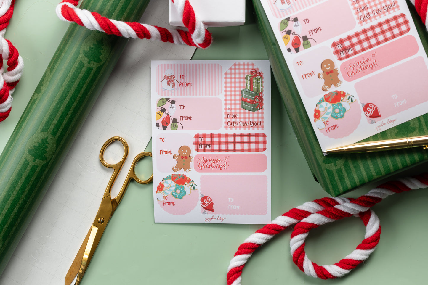 Holiday Gift Labels Red