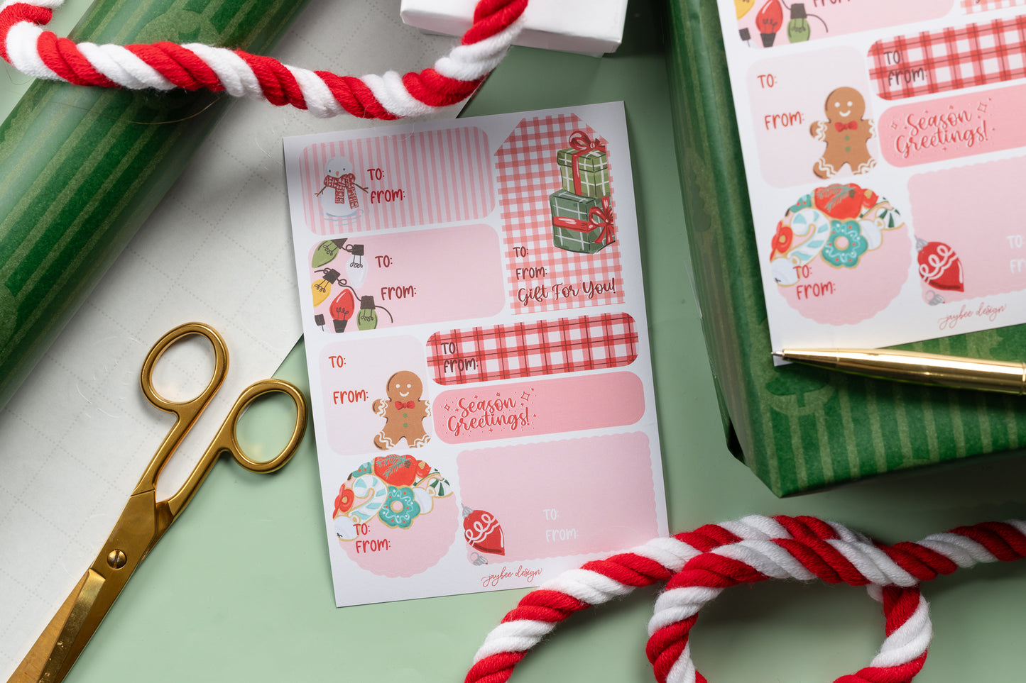 Holiday Gift Labels Red