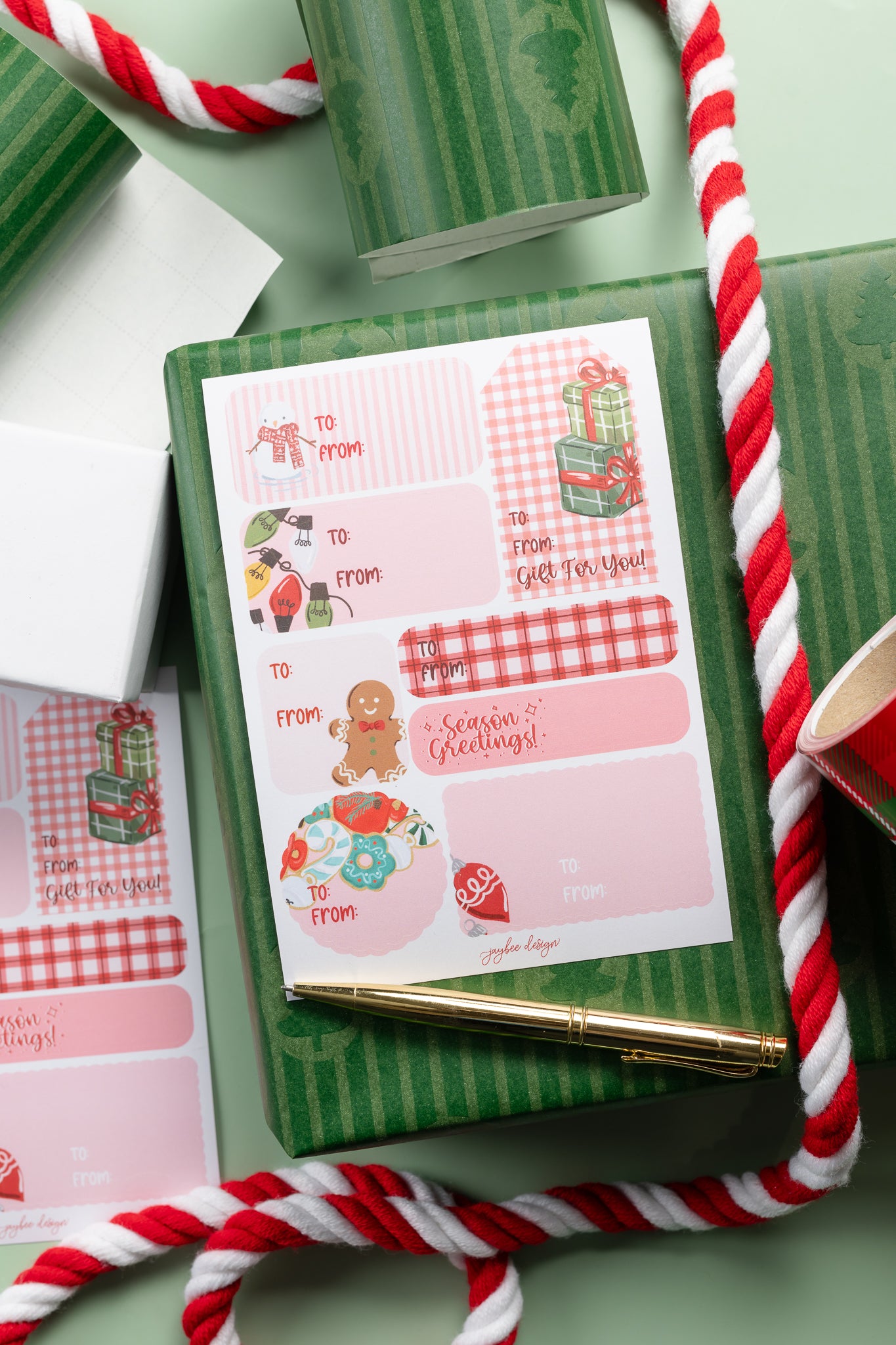 Holiday Gift Labels Red