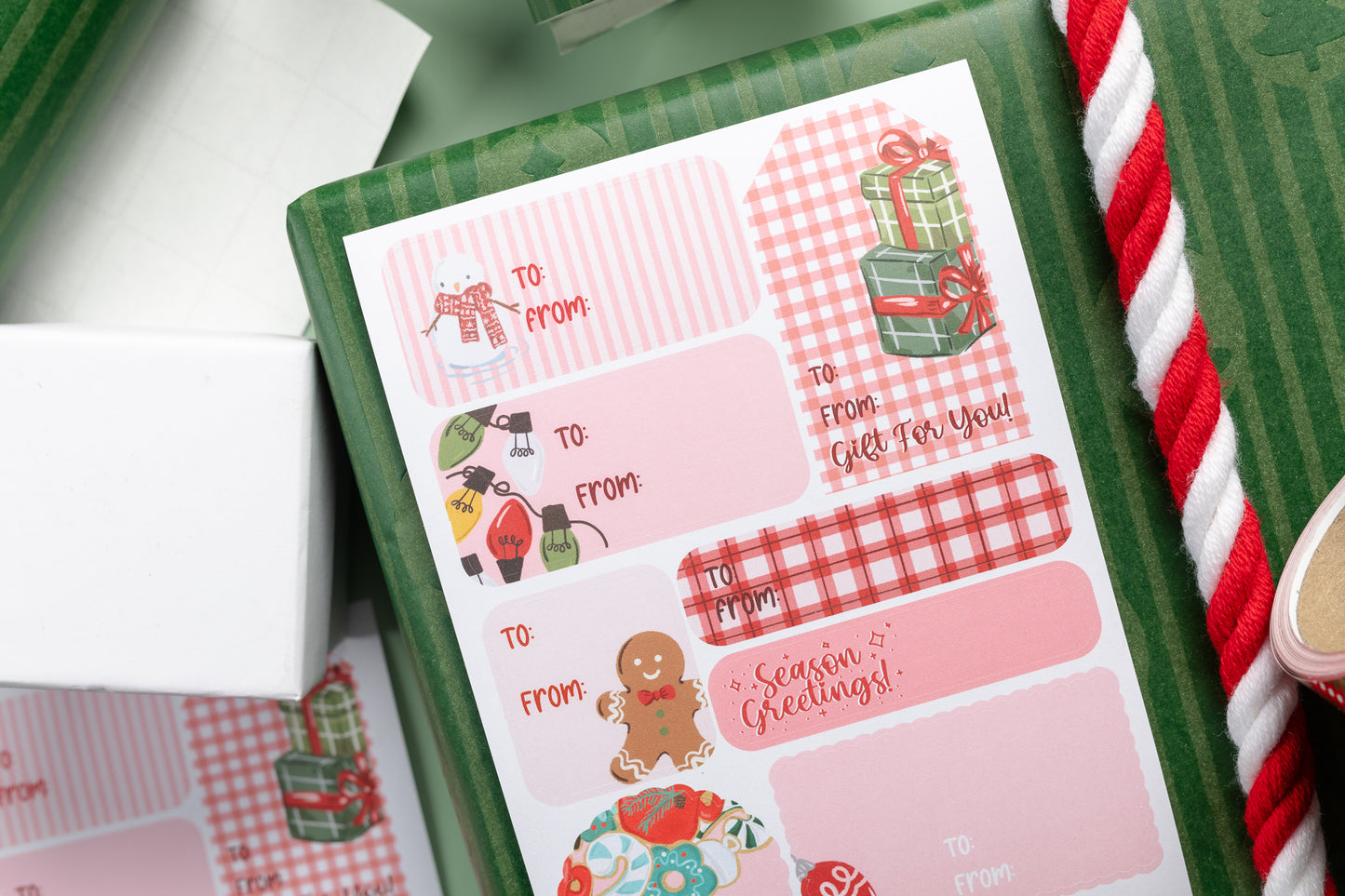 Holiday Gift Labels Red