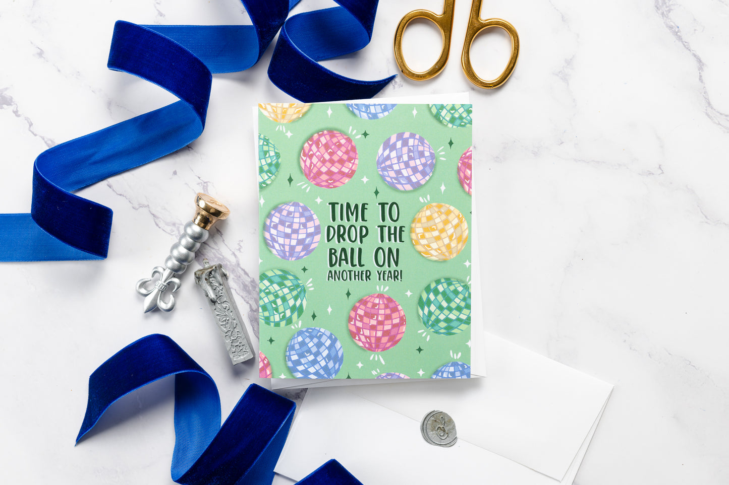 Time To Drop The Ball On Another Year- Greeting Card
