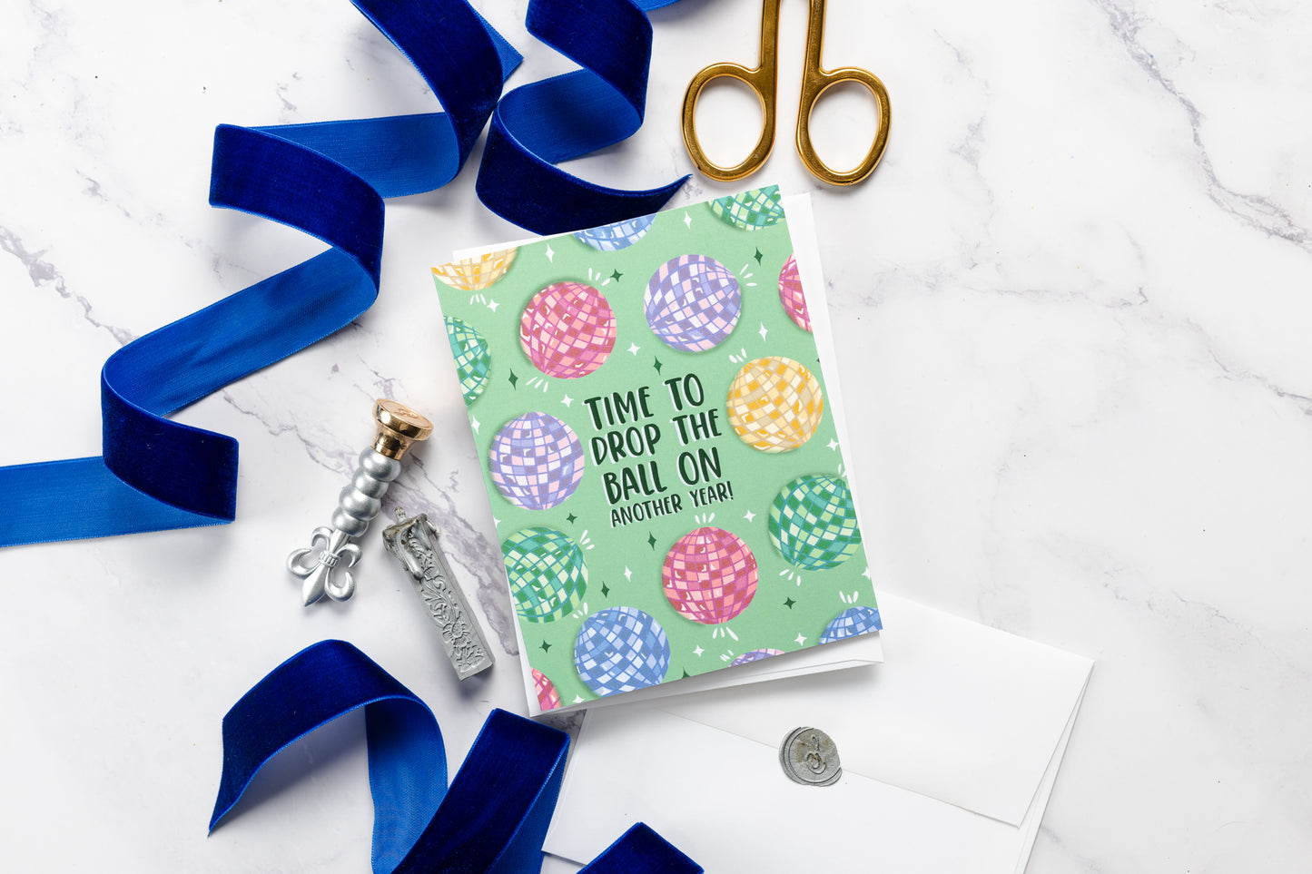 Time To Drop The Ball On Another Year- Greeting Card