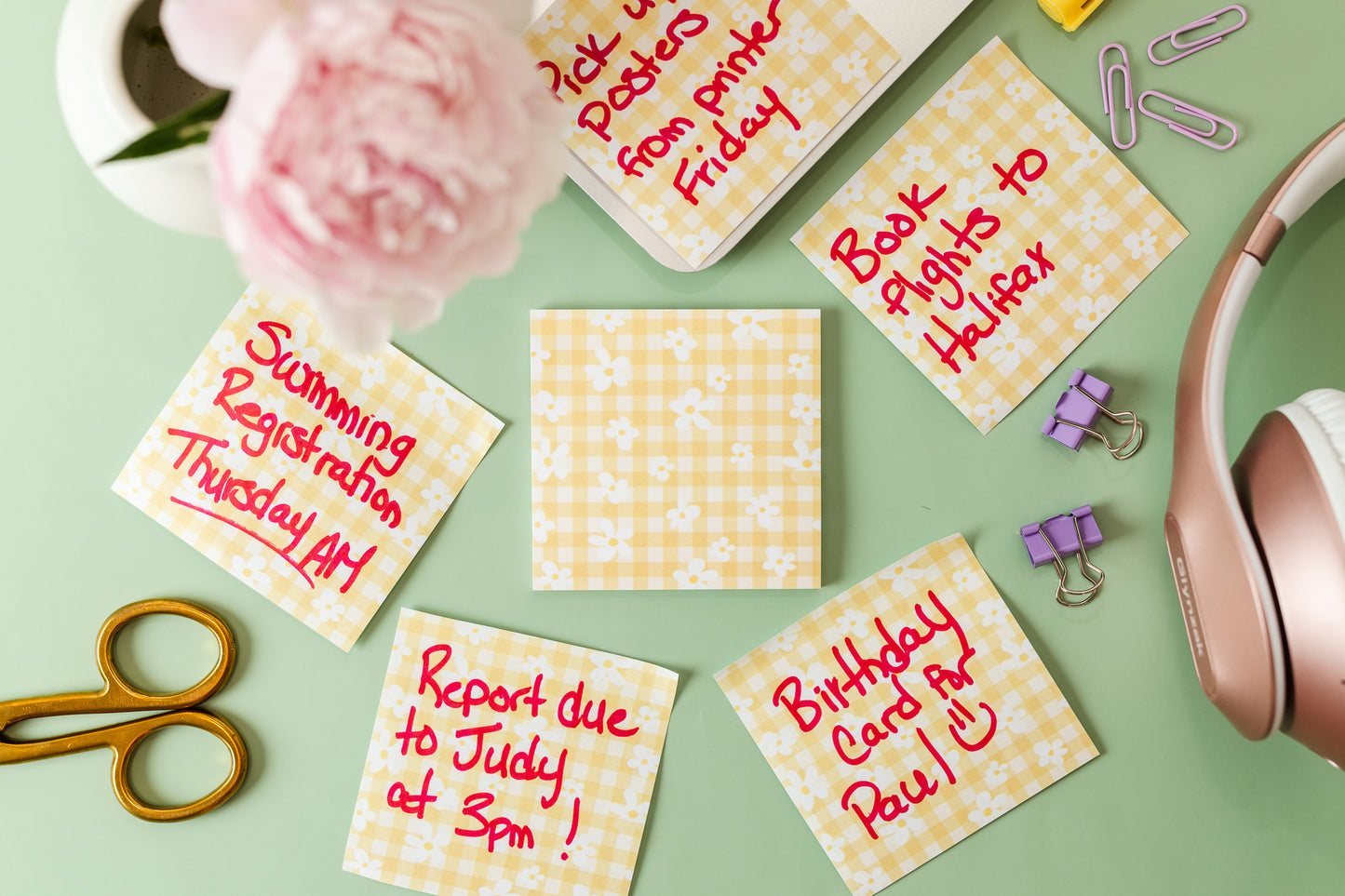 Yellow Daisies Floral Sticky Notes