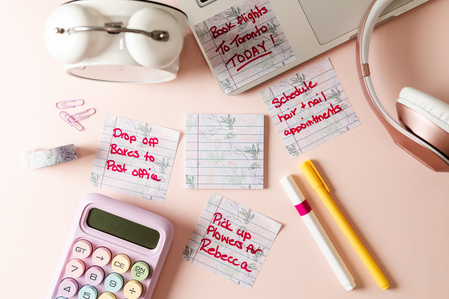 Purple Floral Sticky Notes