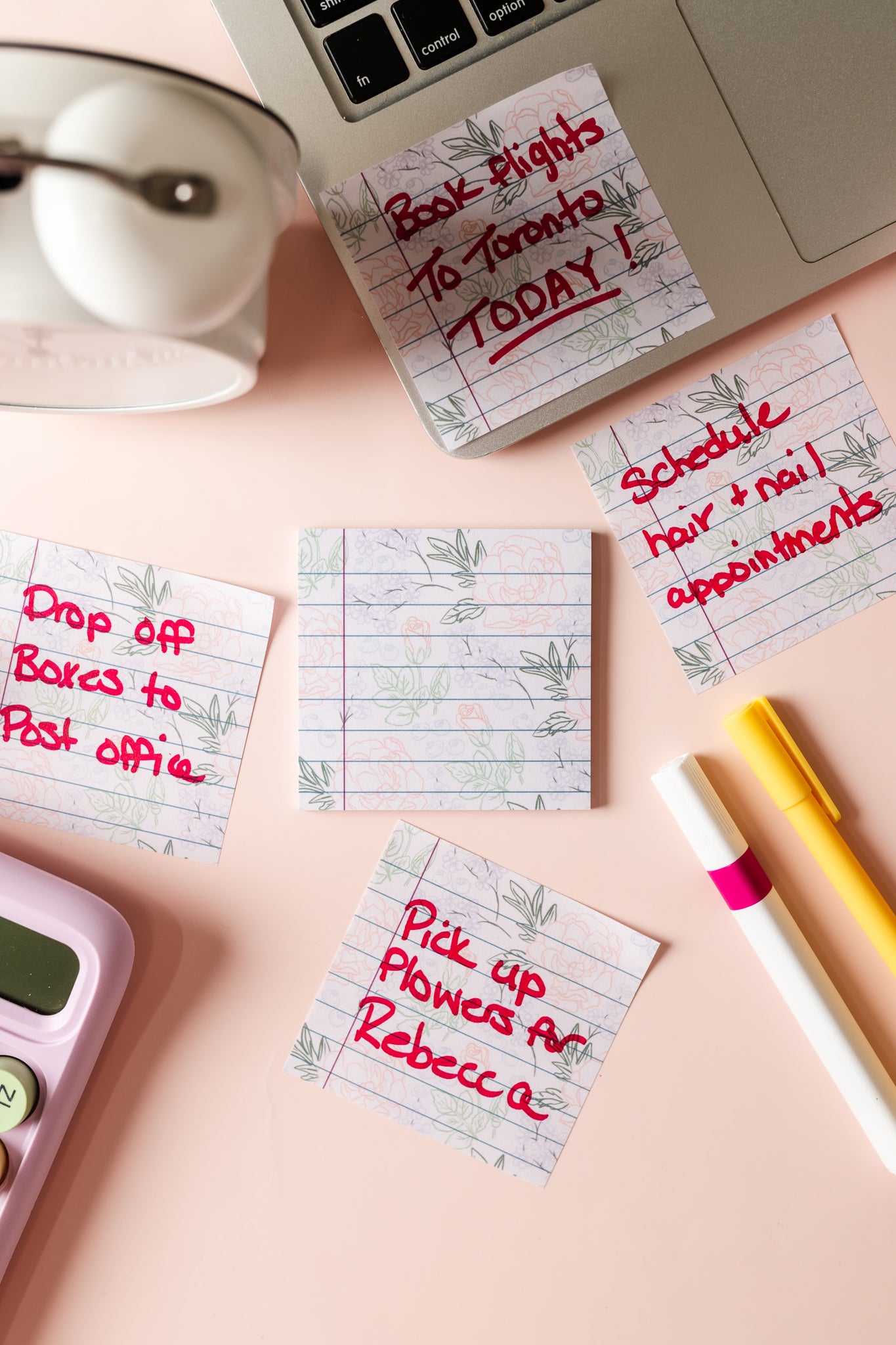 Purple Floral Sticky Notes
