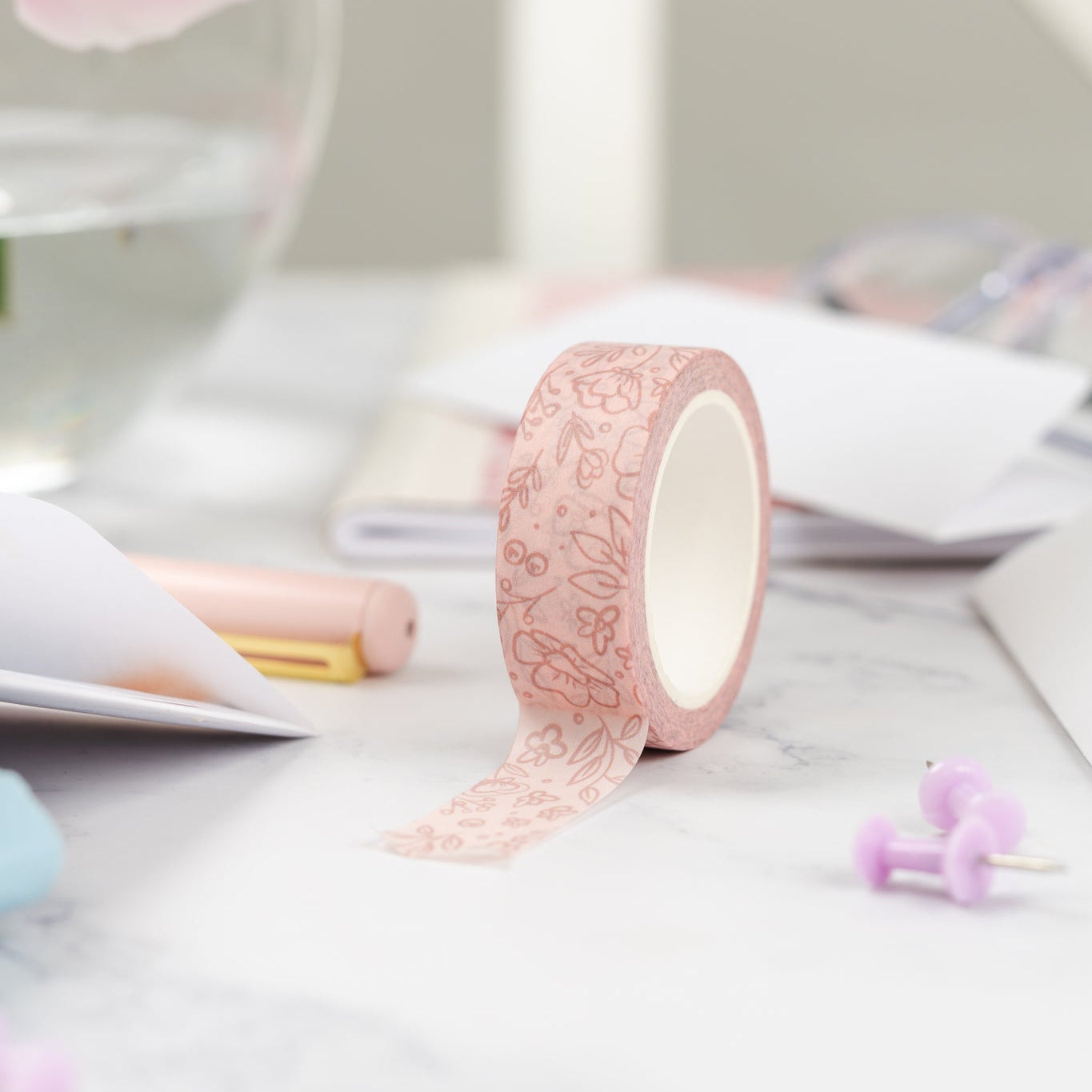 Pink Floral Washi Tape
