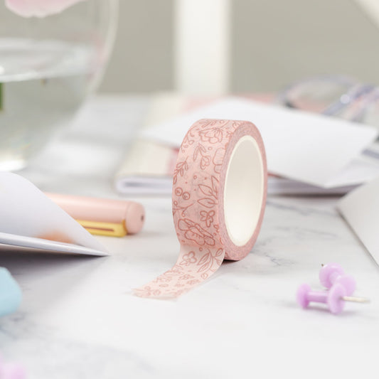Pink Floral Washi Tape