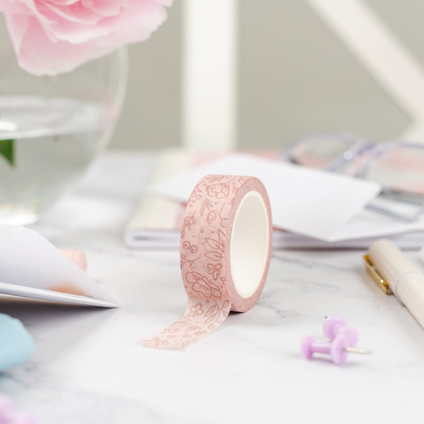 Pink Floral Washi Tape