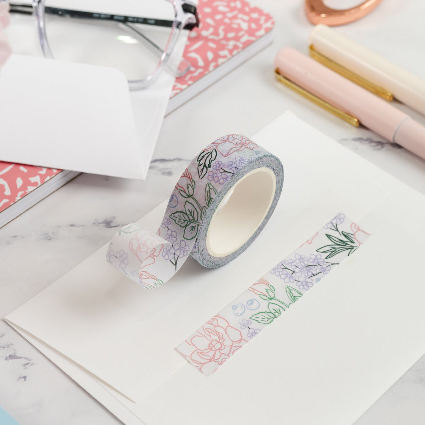 Purple Floral Washi Tape