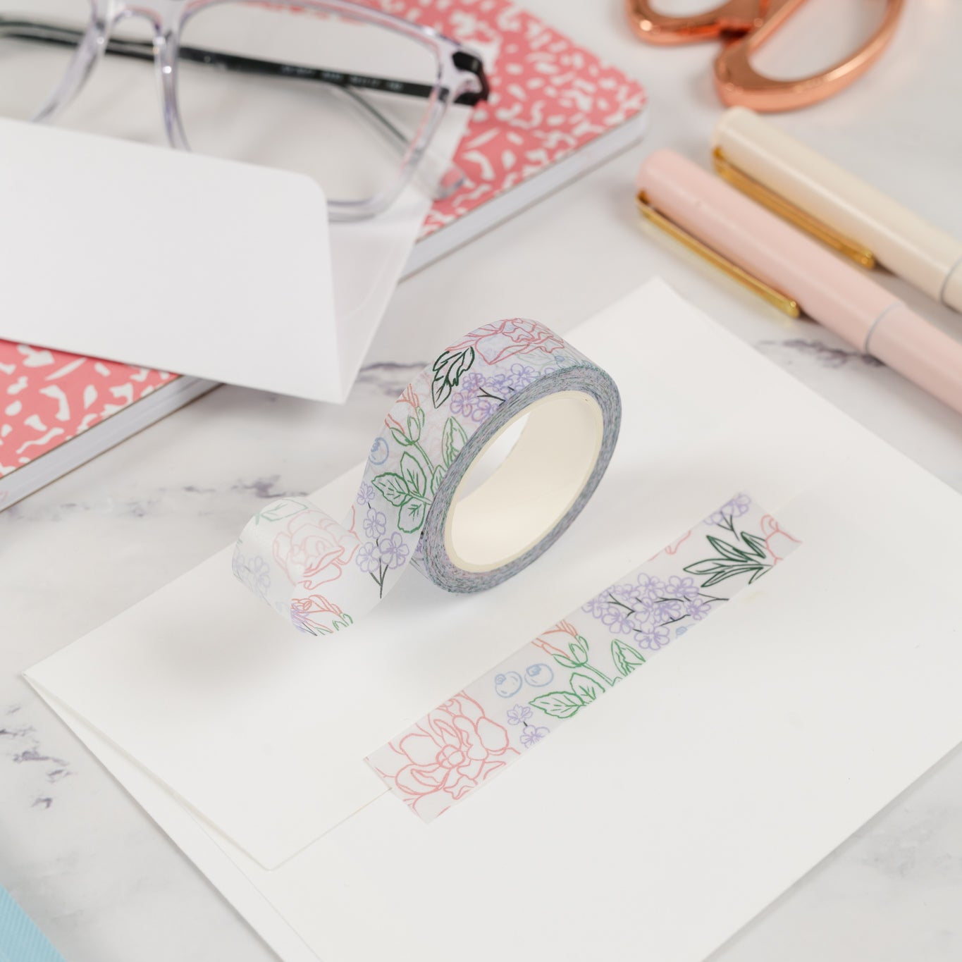 Purple Floral Washi Tape