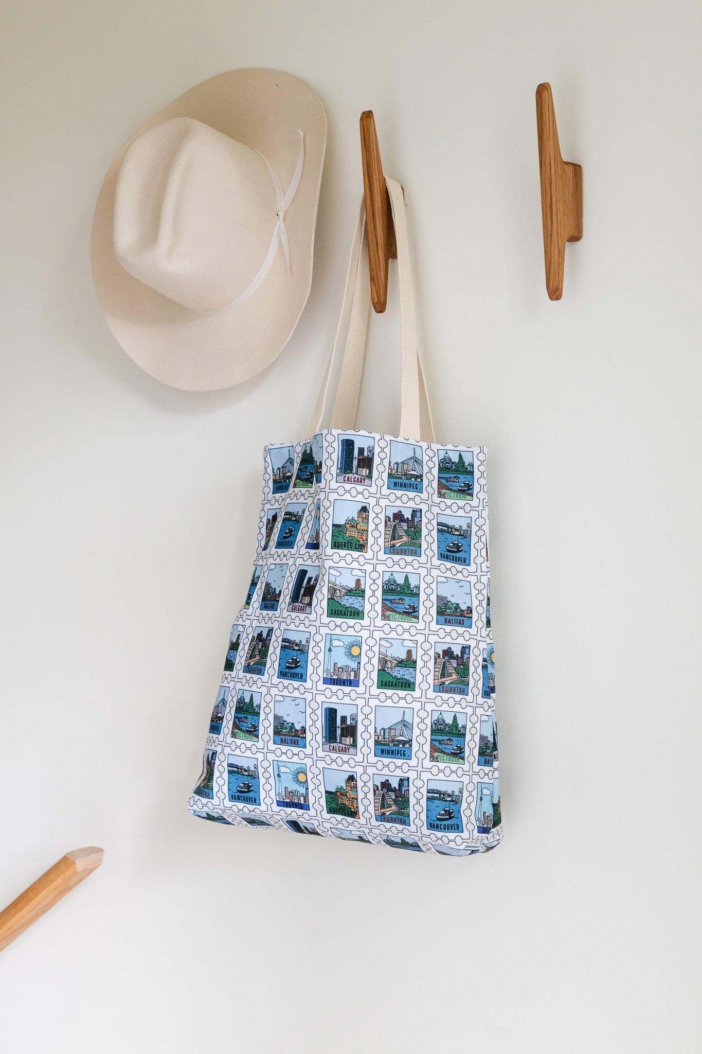 City Postage Stamp Tote Bag