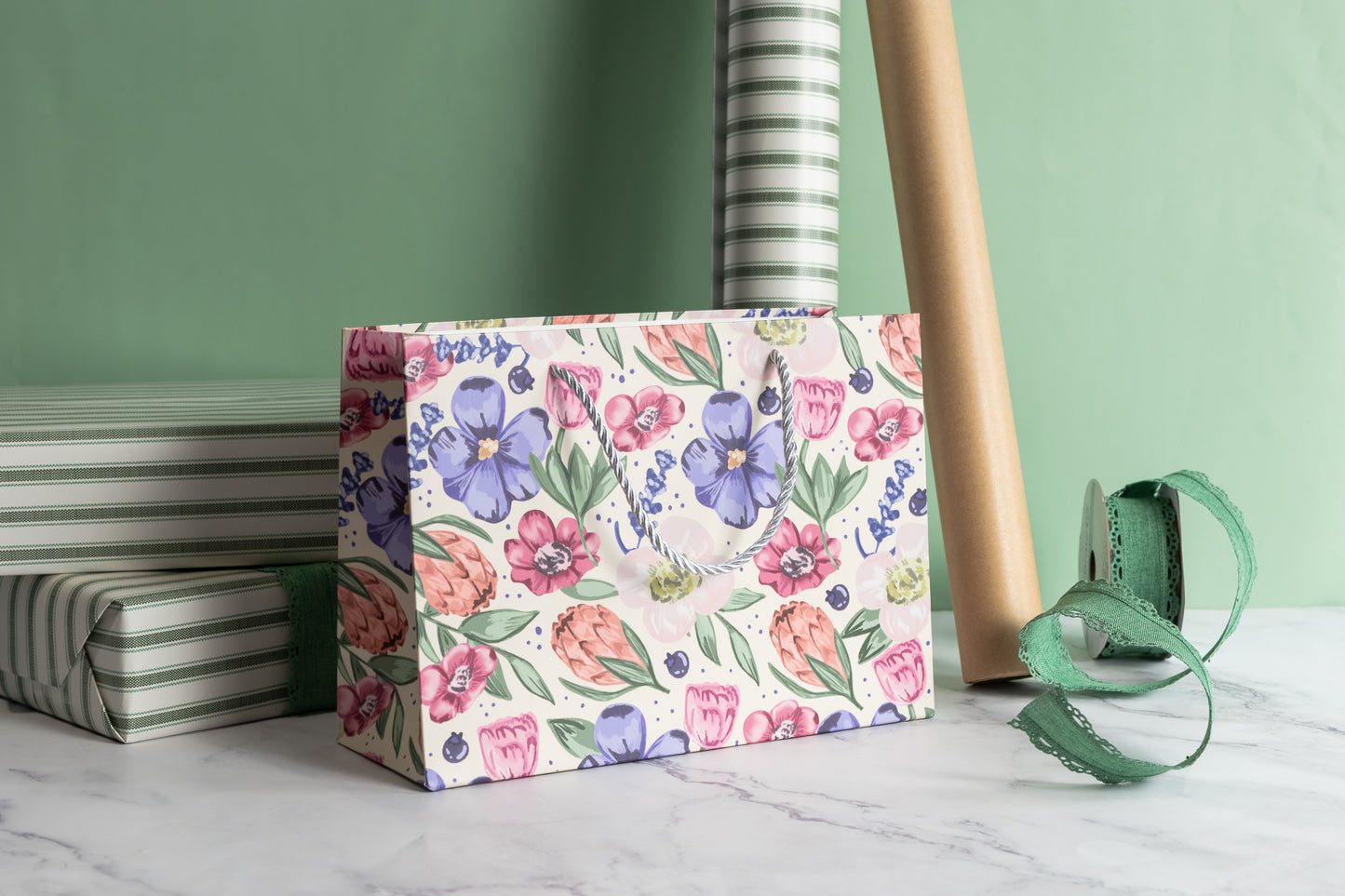 Floral Pattern Gift Bag