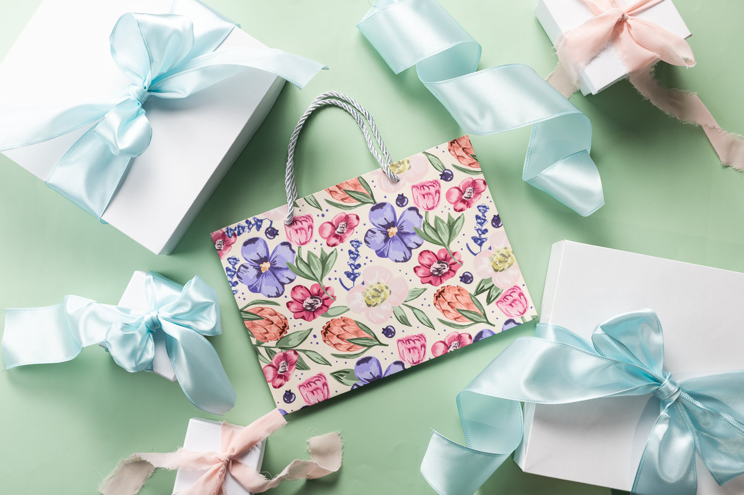 Floral Pattern Gift Bag