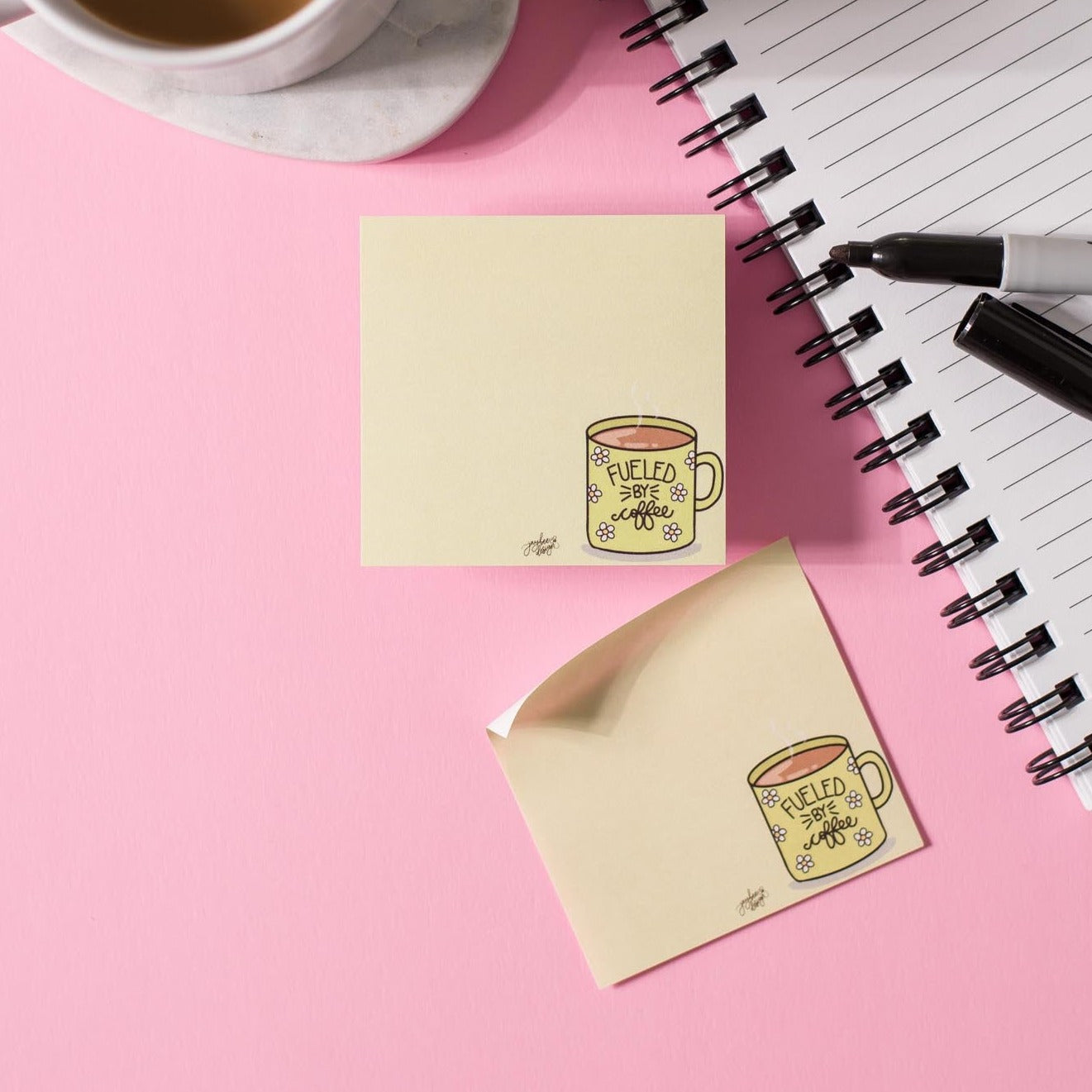 Fueled By Coffee Sticky Notes