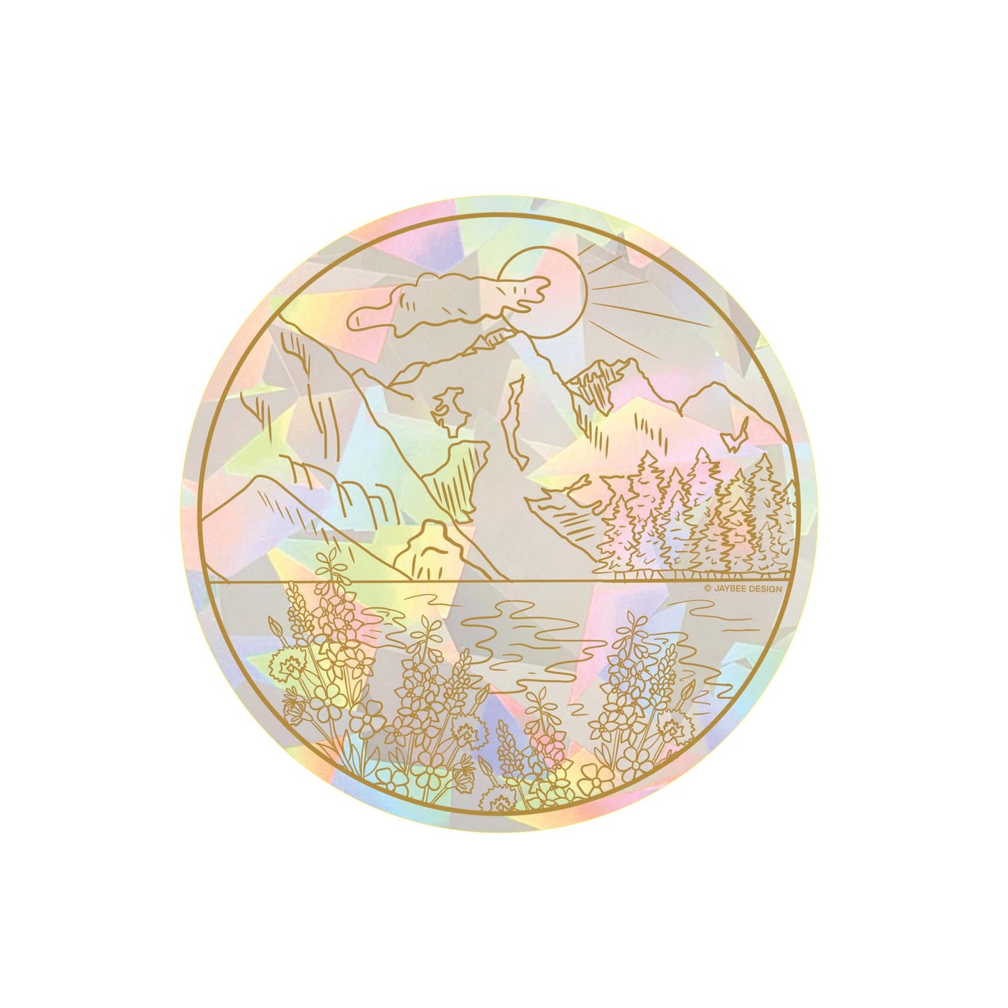 Mountain Flower Circle Sun Catcher