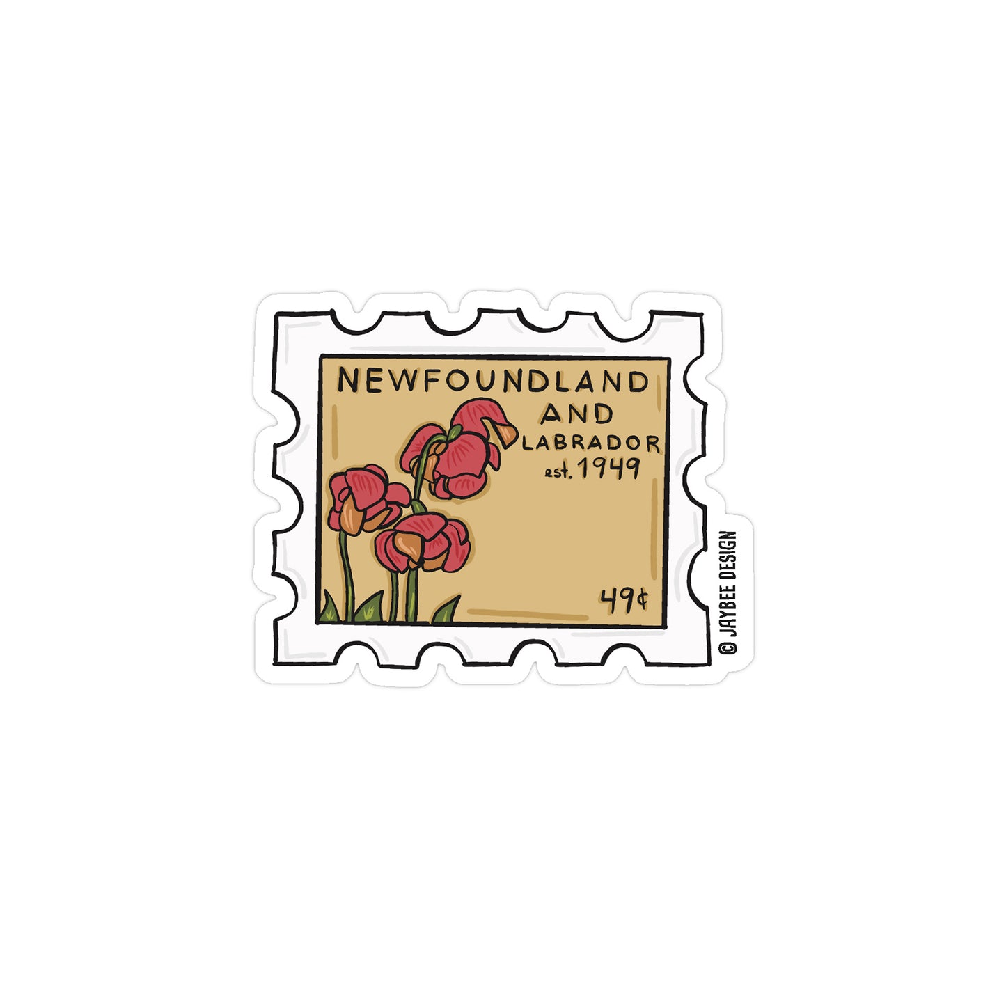 Newfoundland And Labrador Stamp Vinyl Sticker