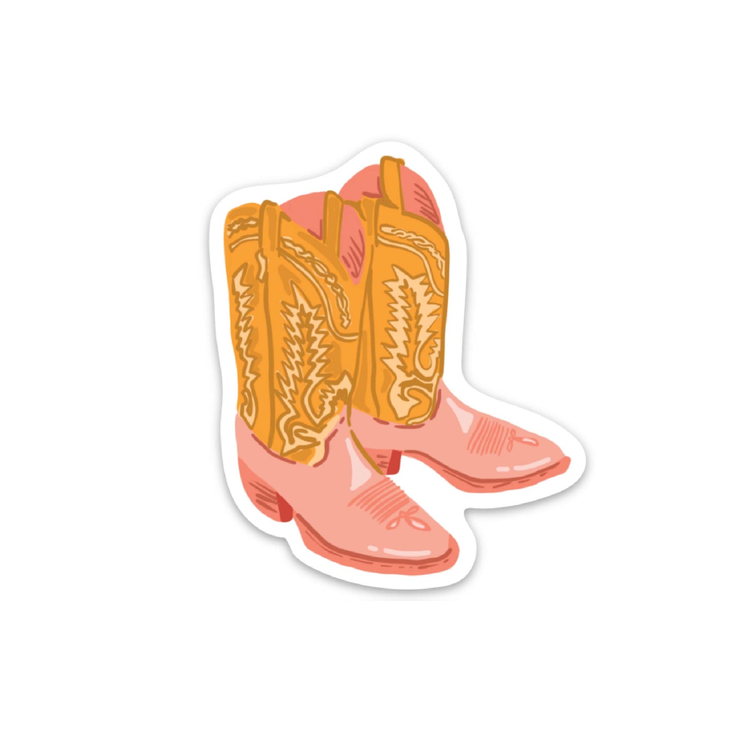 Pink Cowboy Boot Matte Sticker