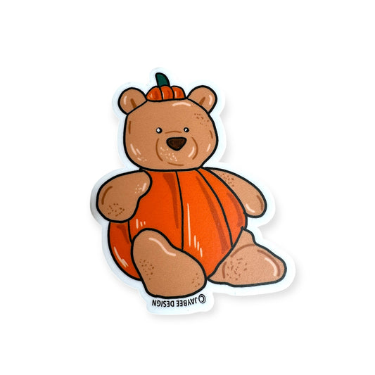 Pumpkin Bear Vinyl Sticker