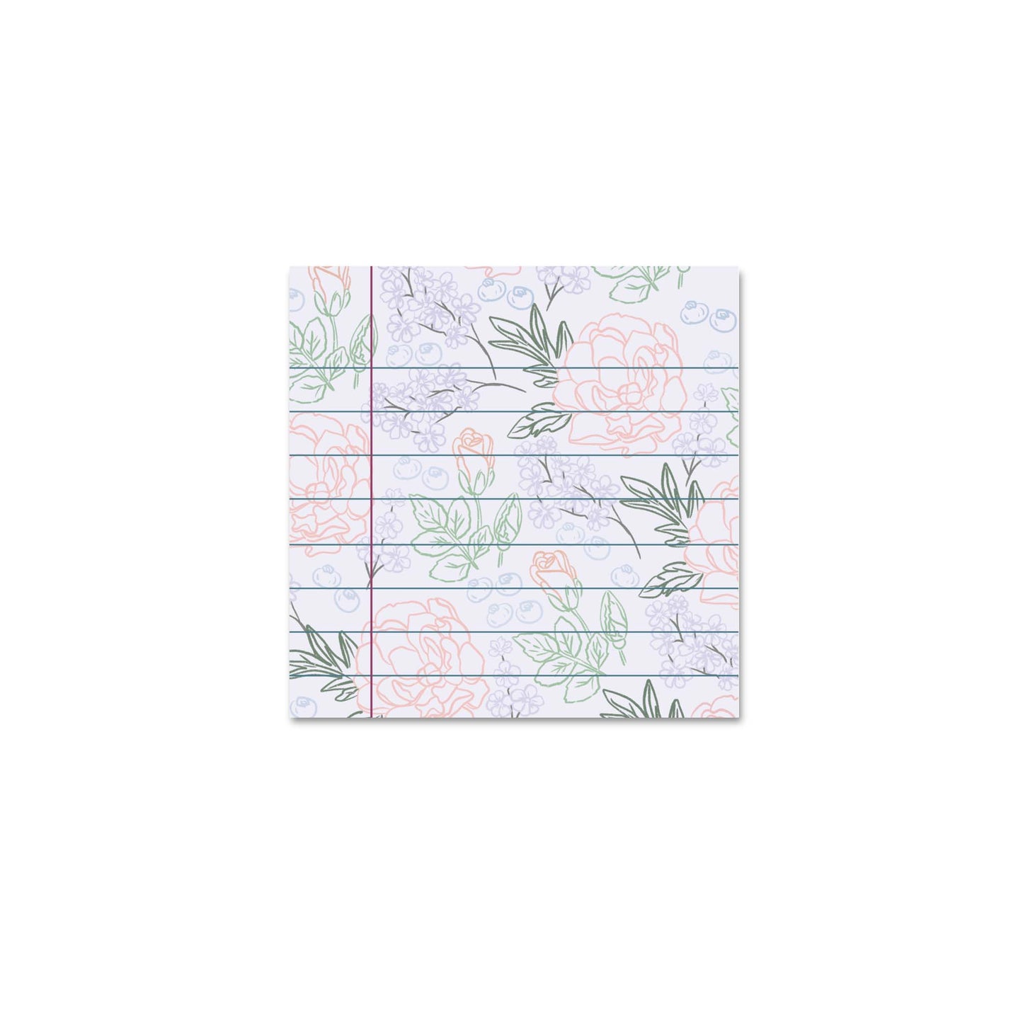 Purple Floral Sticky Notes