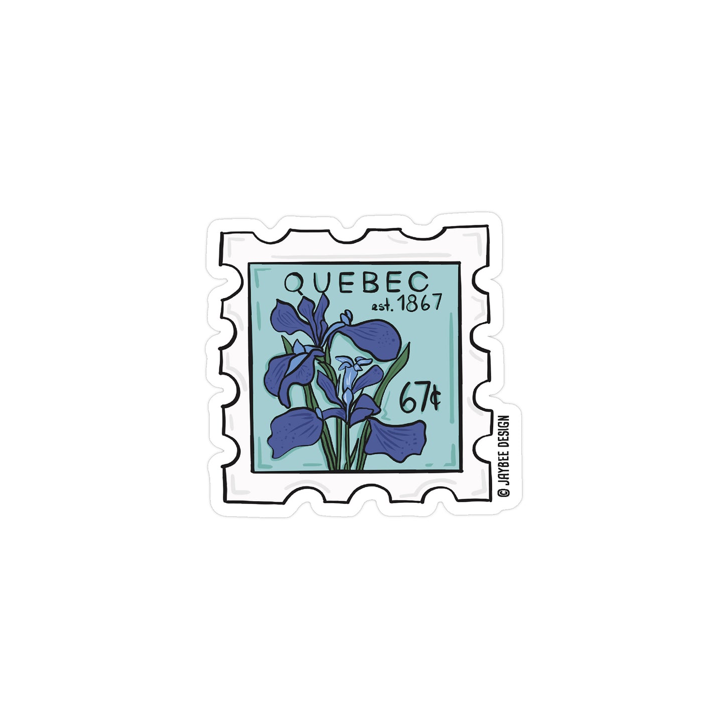 Quebec Stamp Vinyl Sticker
