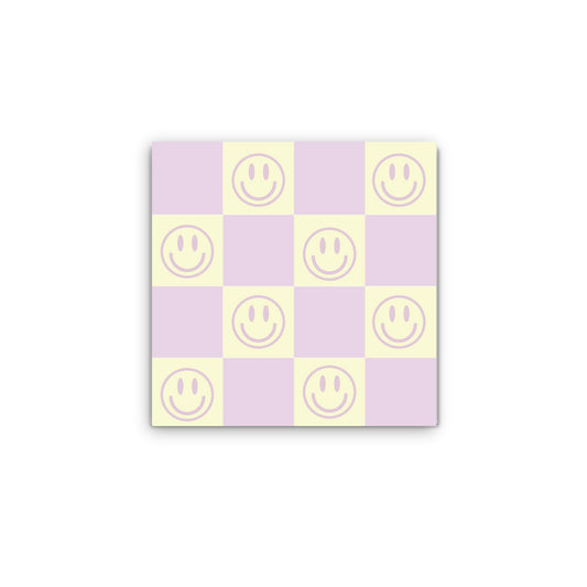 Purple/ Yellow Smile Checkered Sticky Notes