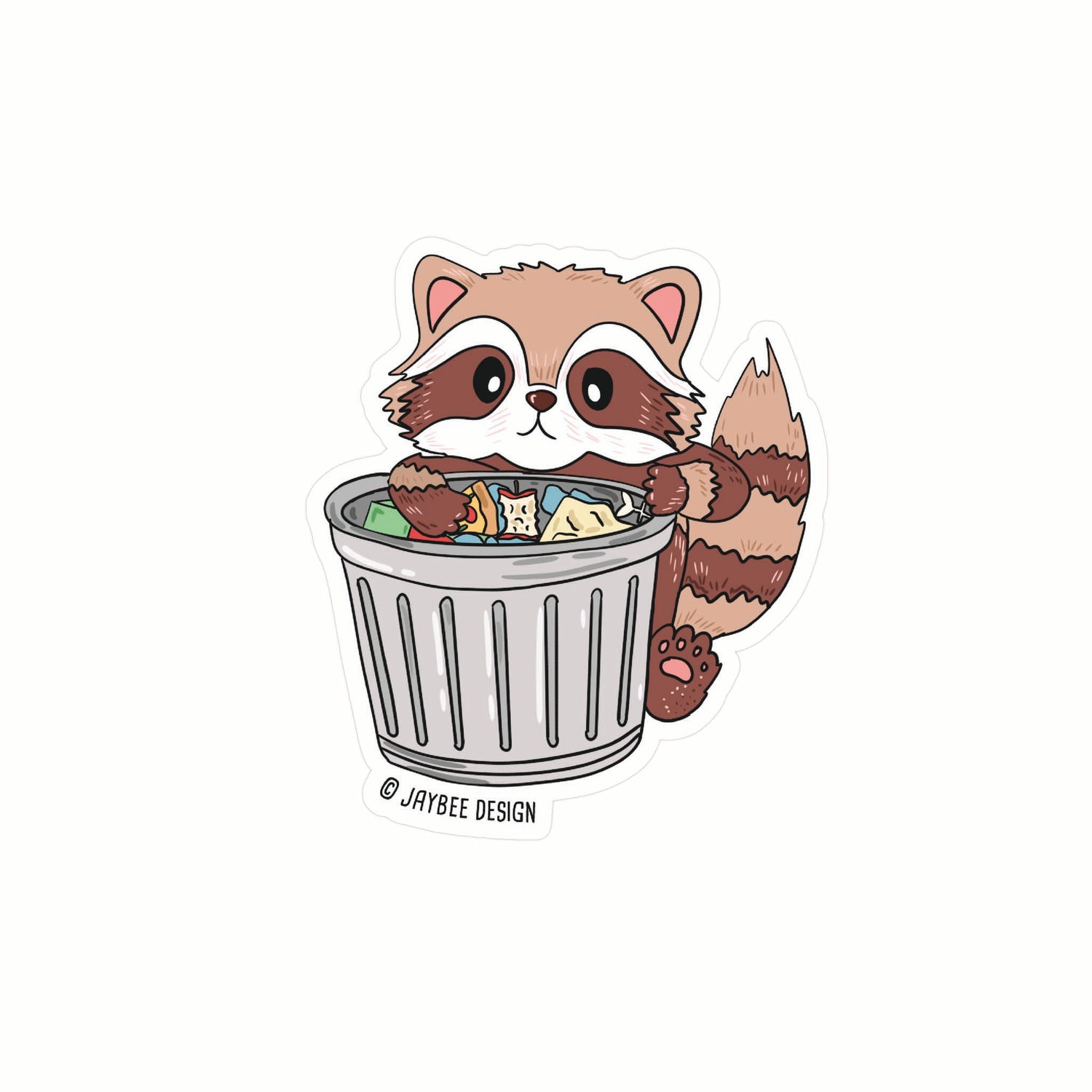Rascal Clean Sticker Cute Trash Raccoon Sticker – Jaybee Stationery Inc