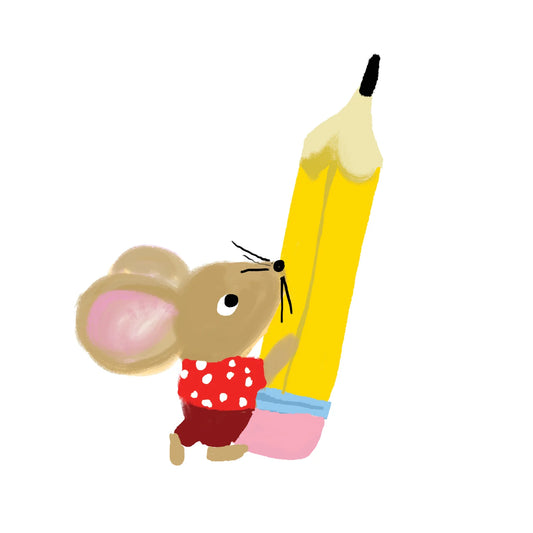 Mouse and Pencil Vinyl Sticker