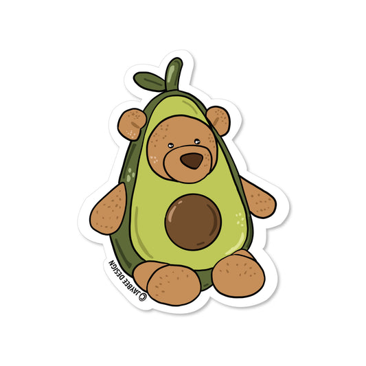 Avocado Bear Vinyl Sticker