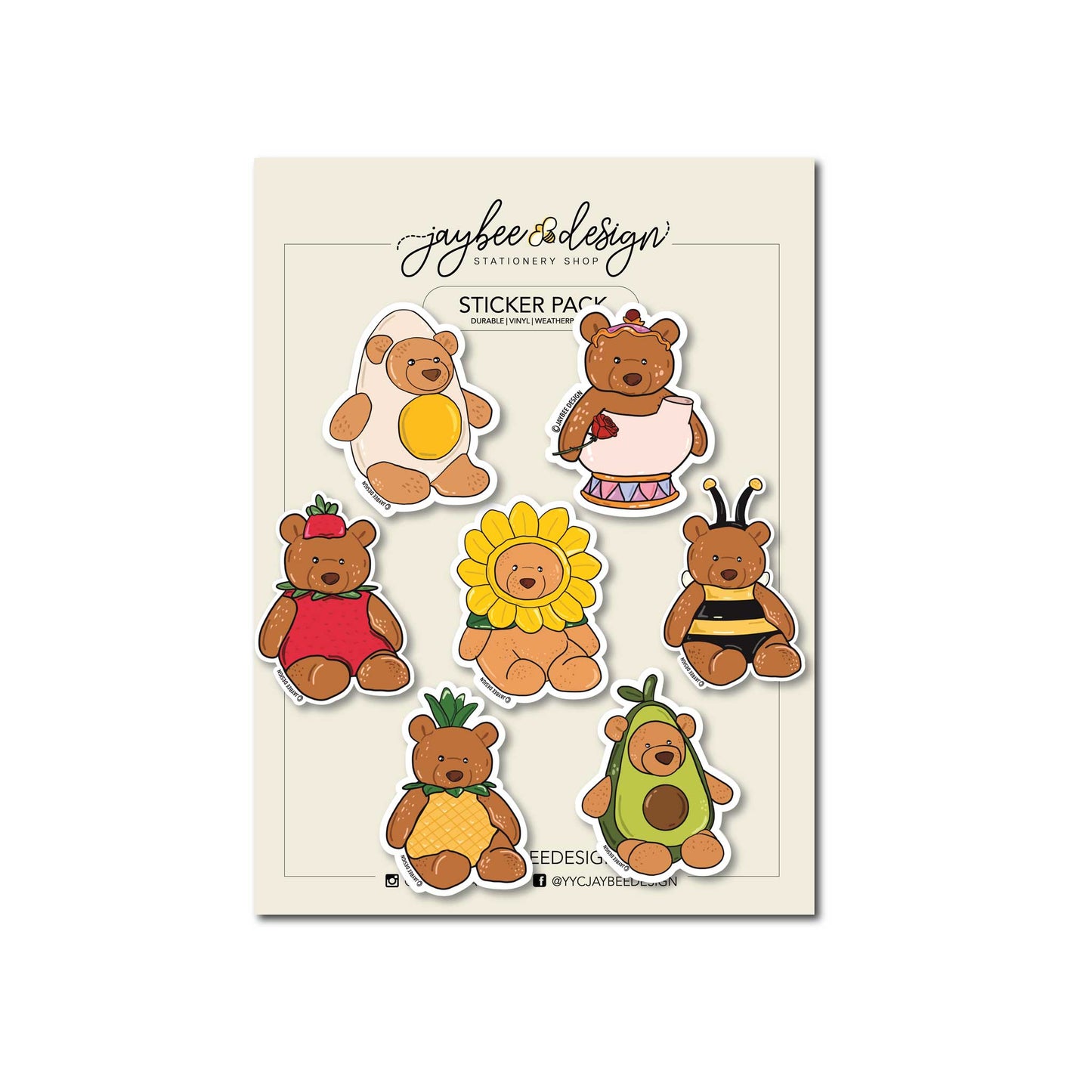 Bears Vinyl Sticker Pack