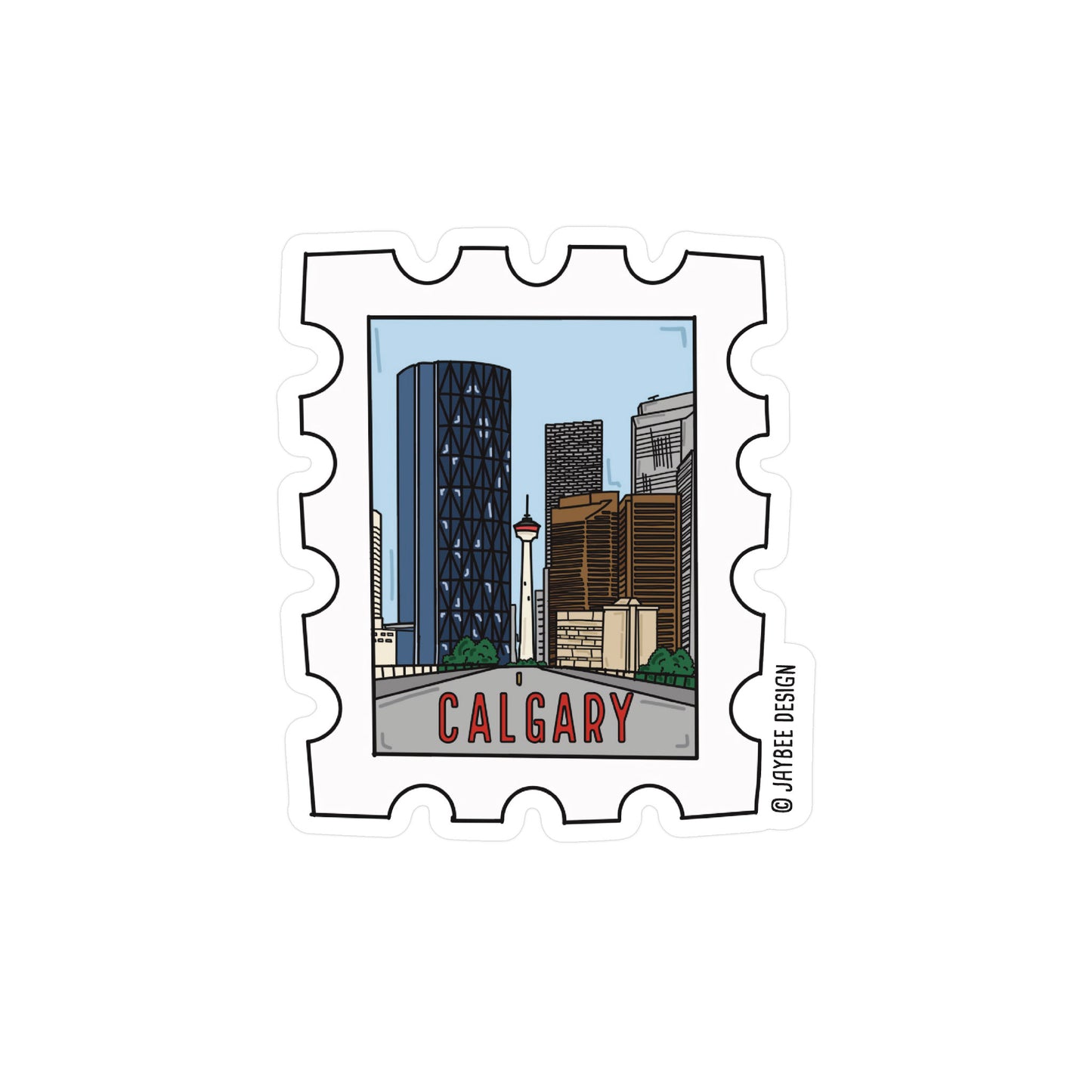 Calgary Postage Stamp Vinyl Sticker