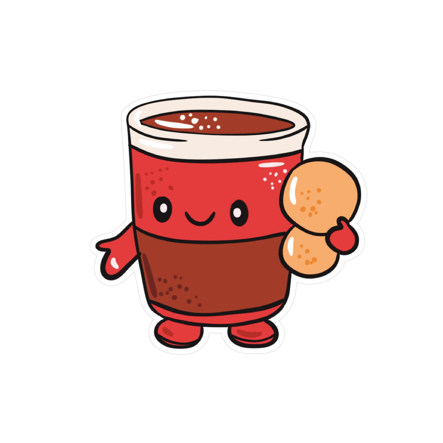 Cute Coffee & Doughnut Vinyl Sticker