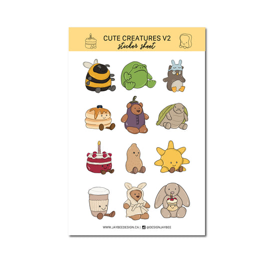 Cute Creatures V2 Sticker Sheet