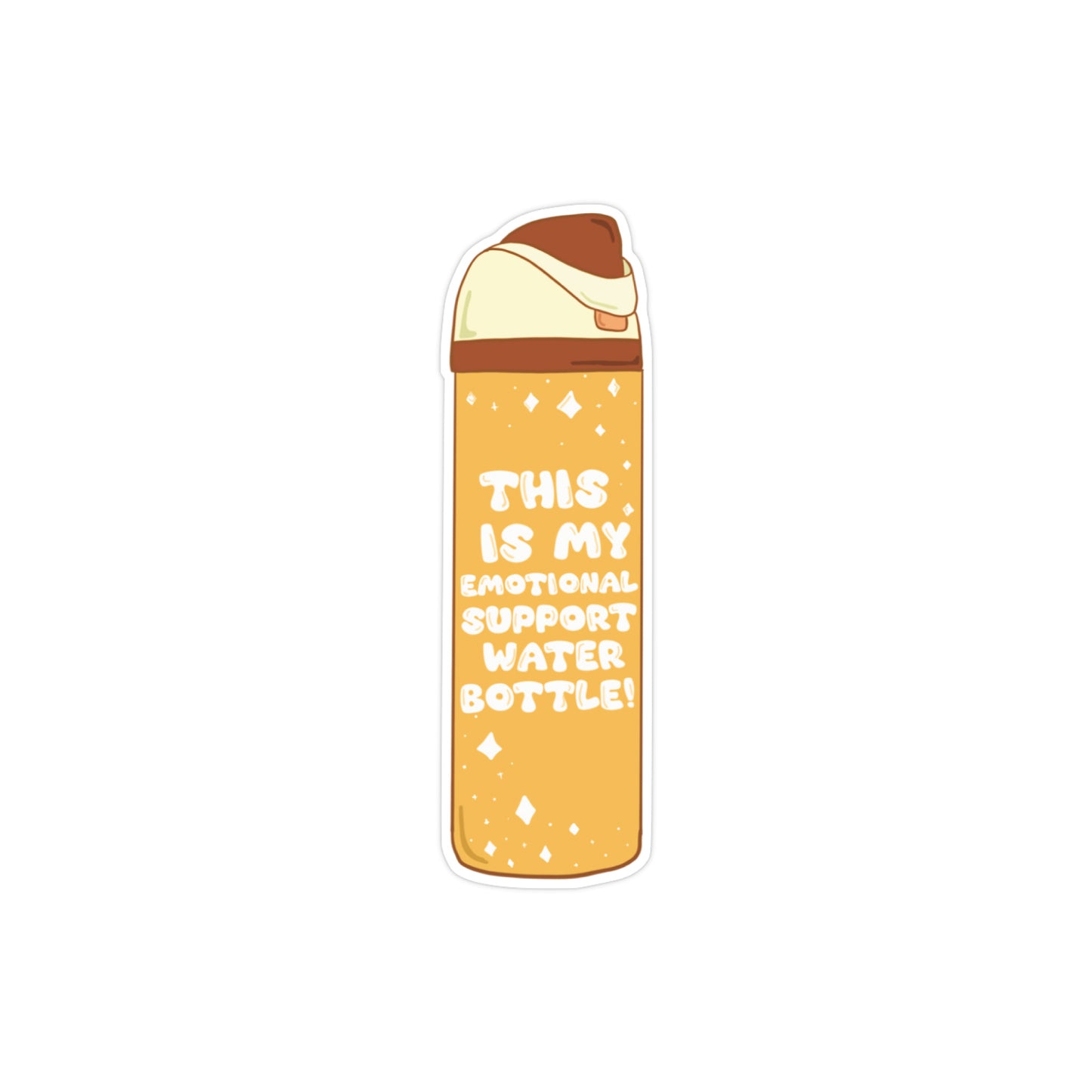 This Is My Emotional Support Water Bottle (Yellow) Vinyl Sticker