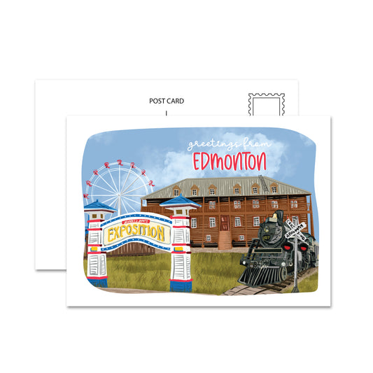 Greetings From Edmonton (Fort Edmonton) Postcard