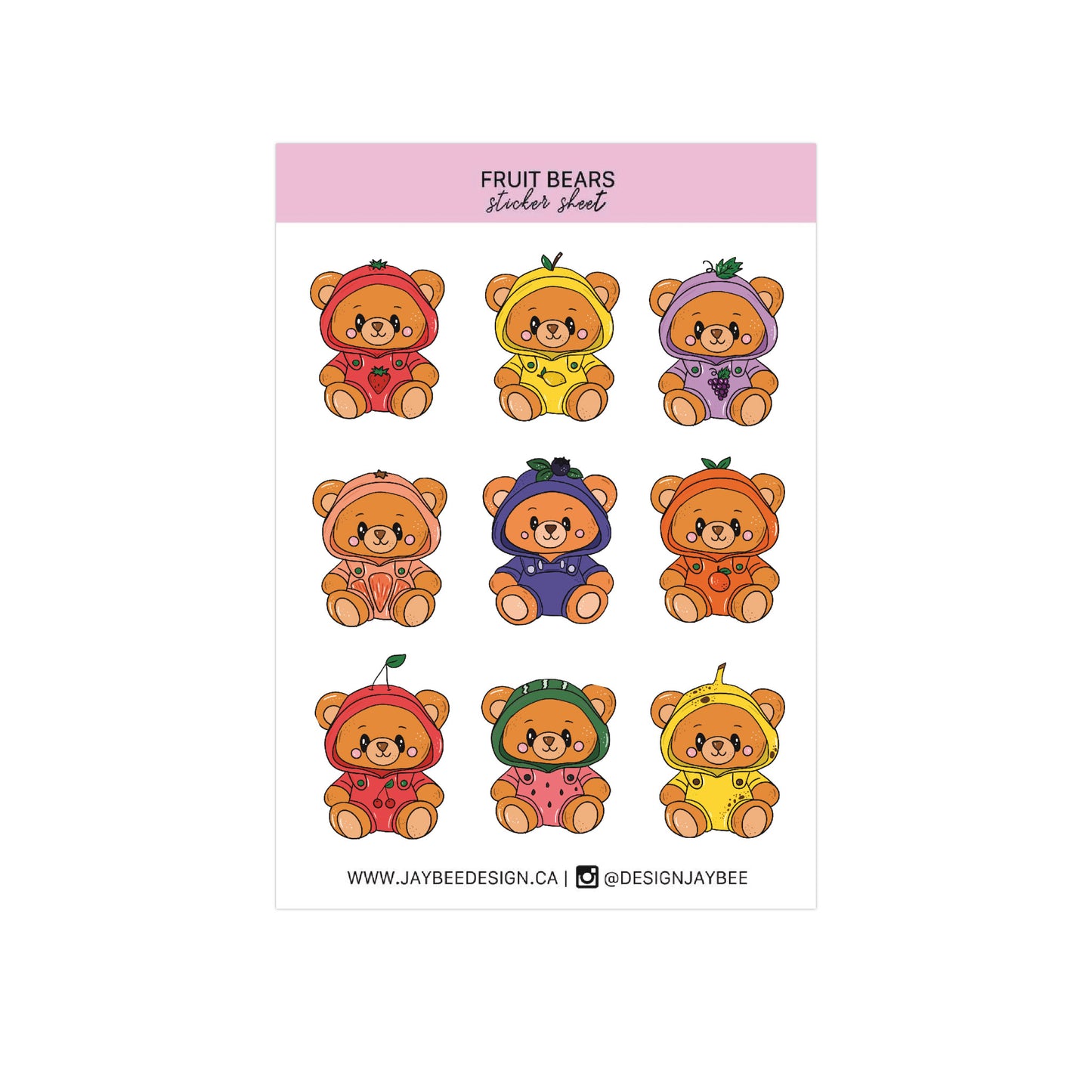 Fruity Bears Mini Sticker Sheet