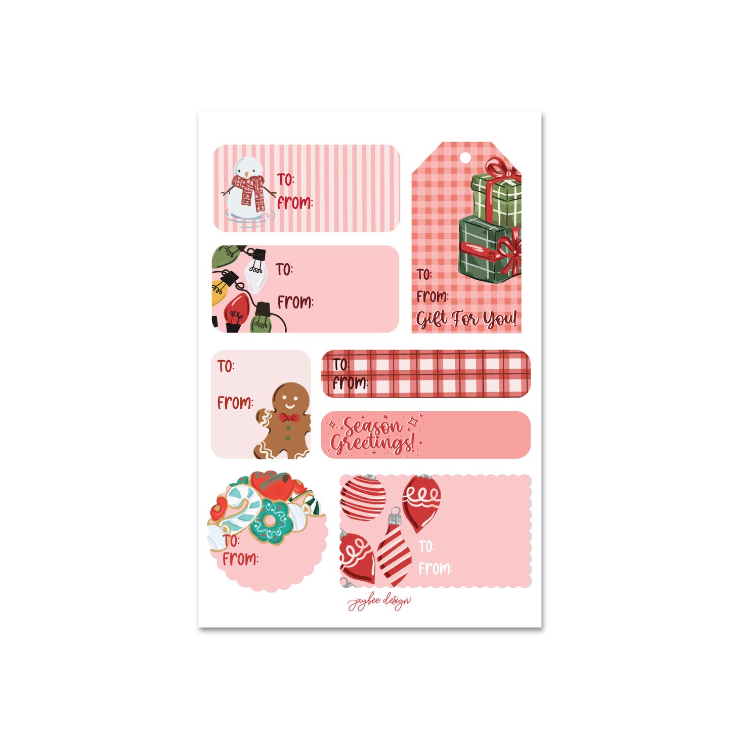 Holiday Gift Labels Red