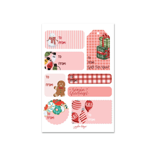 Holiday Gift Labels Red
