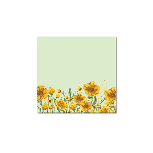 Golden Floral Sticky Notes